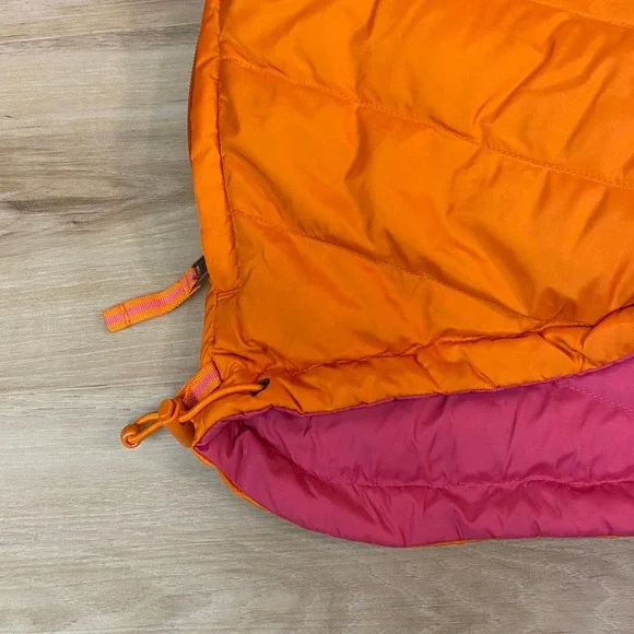 Coldwater Creek Reversible Puffer Vest Orange Pink Goose Down Womens Medium - Picture 2 of 7